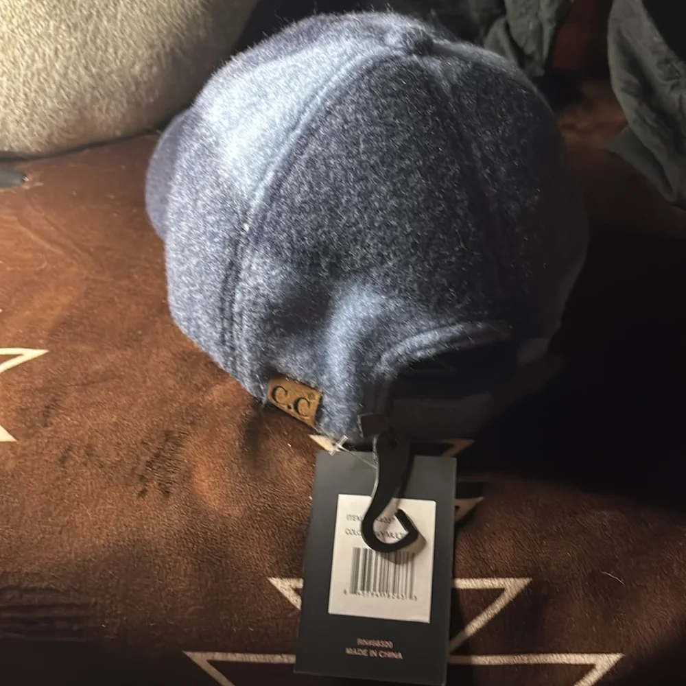 NWT C.C Exclusive Women Check Plaid Checker Pattern Terry Baseball Cap